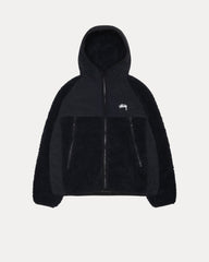 SHERPA PANELED HOODED JACKET