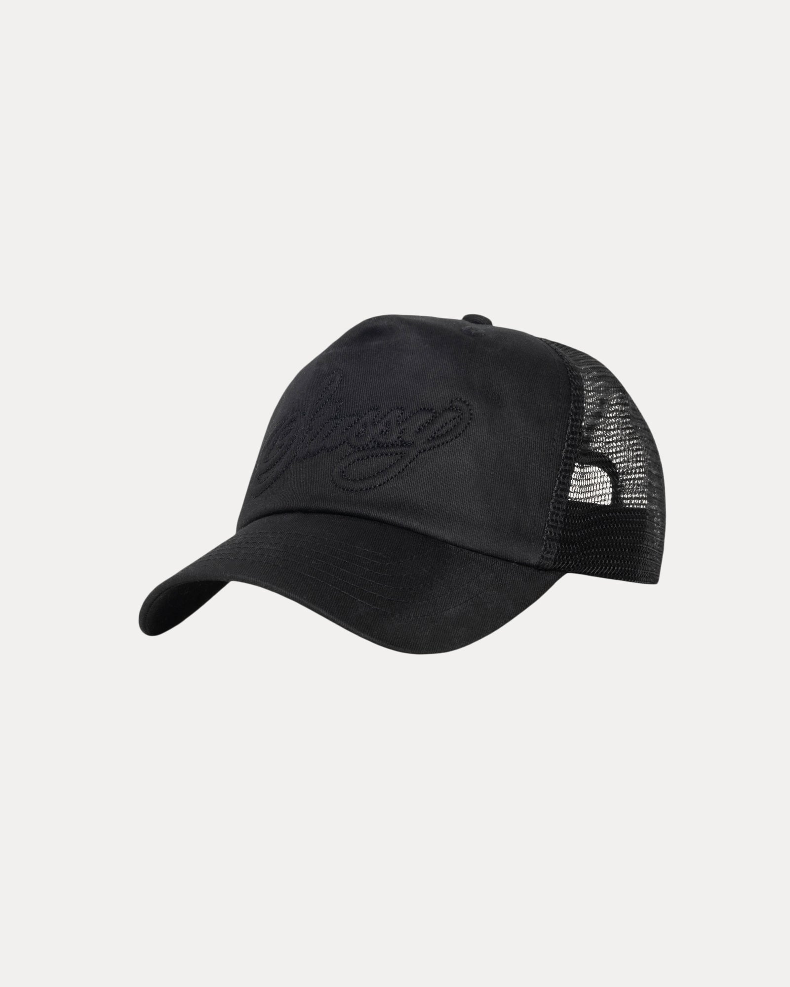 WAXED CURSIVE STITCH SNAPBACK TRUCKER