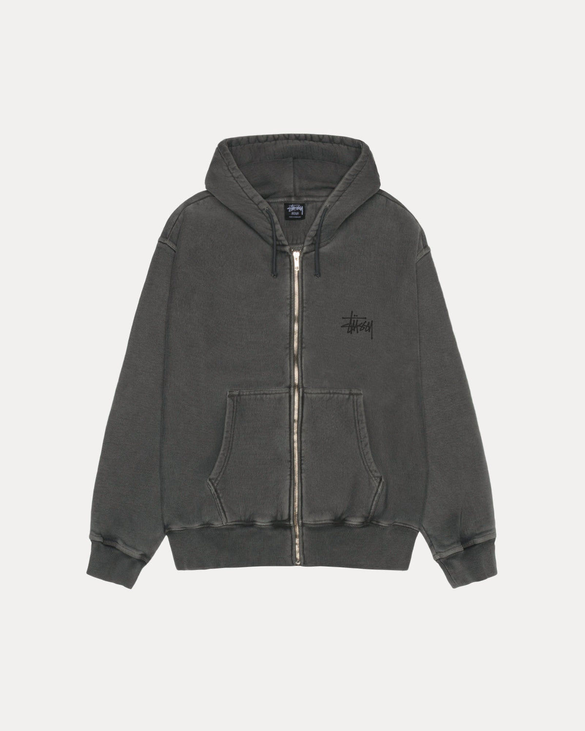 BASIC STÜSSY ZIP HOODIE PIGMENT DYED
